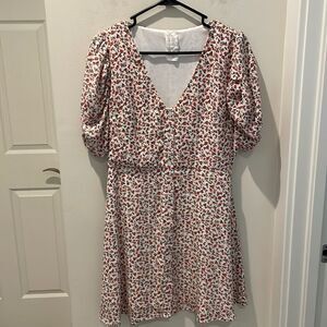 Sadie & Sage floral print dress dark pink size Medium